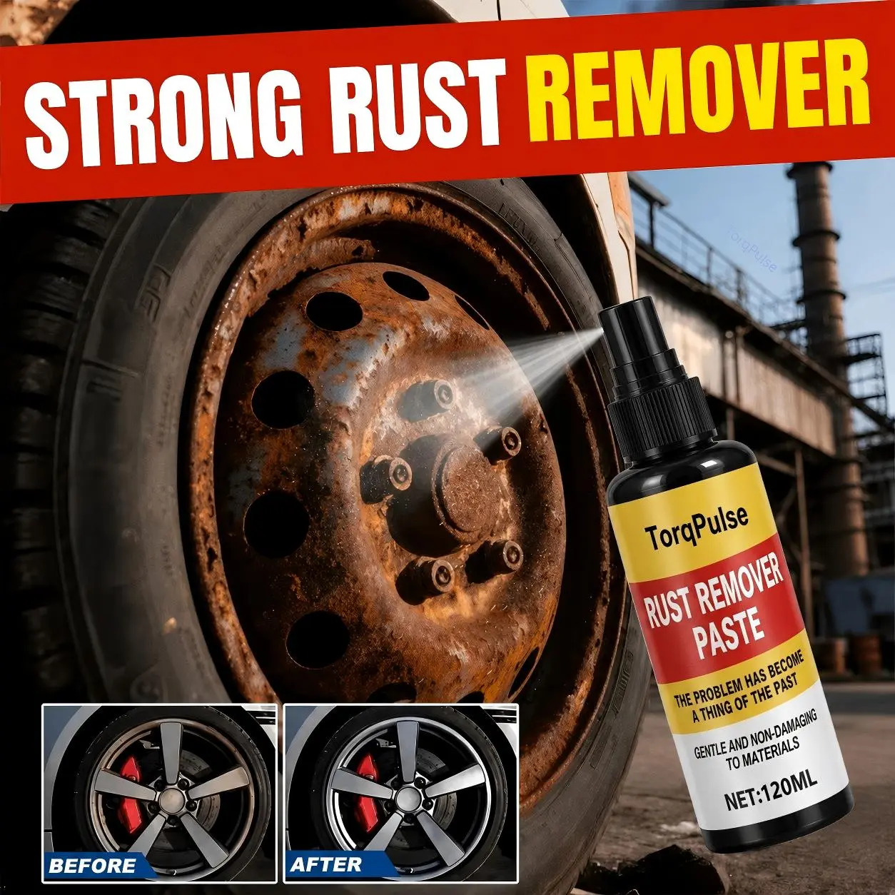 Extra-Large Professional Automotive Rust Remover Set Works On Cars, Pickups, RVs & Trailers,Rust Remover Spray For Car Wheels,Headlights,Car Body ETC,Rust Remover Spray For Metal Heavy Duty,Perfect Gift For Car Owners & Auto Enthusiasts