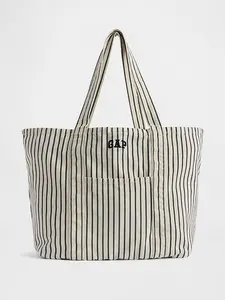 Gap Logo Tote Bag - Off White Stripe