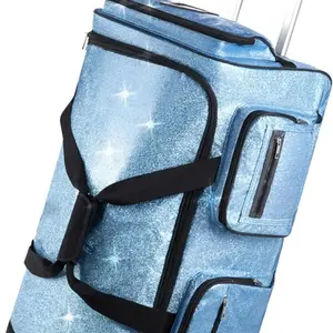 VEVOR Large Rolling Travel Duffle Bag with Wheels and Handle, USB Port, Privacy Protection Cover, 600D Oxford Fabric with Water - Proof Coating, for Travel and Competitions