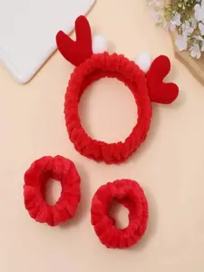 3pcs/set Women's Cute Fashion Crabs Design Hair Band & Wristbands with Moisture Absorption, Funny Casual Hair Accessories Set for Women & Girls