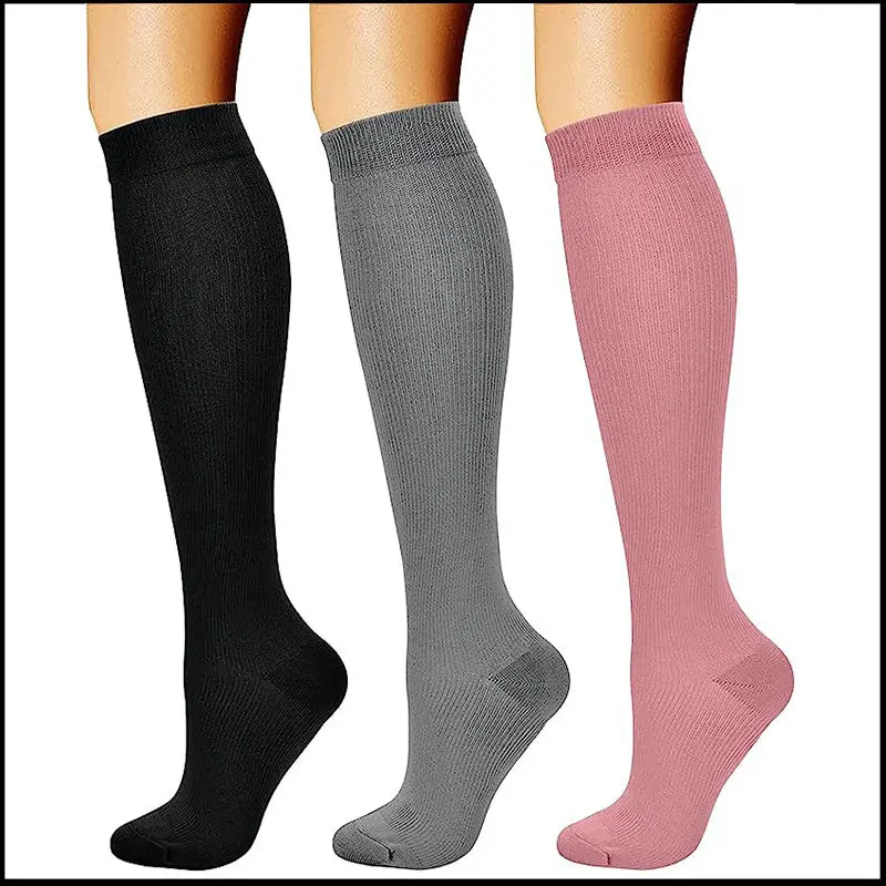 3 pairs  18 black/gray/rose red