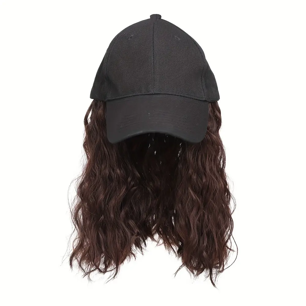 12 Inch Short Wave Baseball Cap Wig With Curly Hair  display picture 2