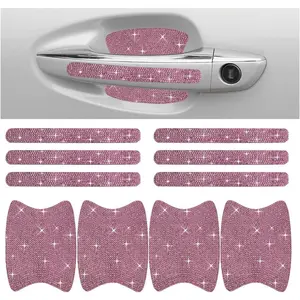 Car Door Handle Protector, Car Door Handle Sticker Anti-Scratch, Universal Car Door Handle Protective Cover, Shiny Rhinestone Car Decor Accessories for Women protection sticker