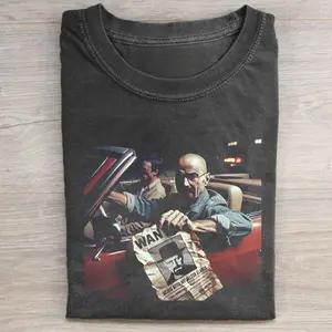 Vintage Walter White and Jesse Pinkman Holding Wanted Graphic Tee - Breaking Bad Movie Shirt, Funny Graphic Tee, Menswear Casual Top