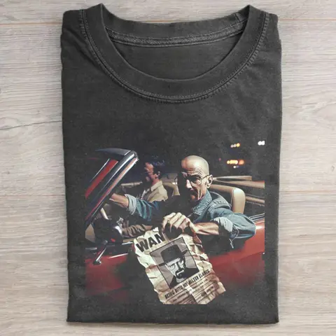 Gildan Men's Fitted Crew Neck Short-Sleeve Cotton Tshirt - Menswear Streetwear Graphic Tee with Breaking Bad Walter White & Jesse Pinkman Back-Print Humor, Lightweight All-Seasons Casual Top, Machine Washable (XL, Cold Wash, No Dry Clean)