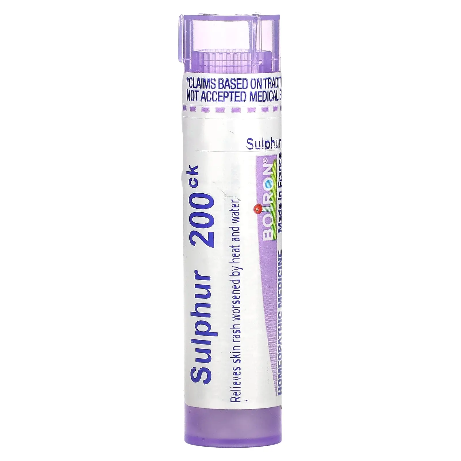 Boiron Sulphur, 200CK, Skin Rash Relief, Approx 80 Pellets | HSA/FSA Eligible