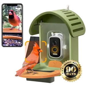 VINGUYS  Smart Bird Feeder   Auto Bird Recognition, Solar Powered, 2.5K HD Camera with 130° Adjustable View, Waterproof & WiFi Connected