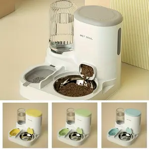 Automatic Cat Bowl Feeder Set, Pet Water Dispenser, Integrated Cat Food Dish & Dog Eating Drinking Set, Cats Dogs Pets Supplies