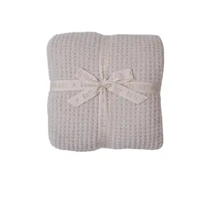 Barefoot Dreams Full/Queen CozyChic Waffle Bed Blanket in Stone