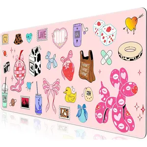 Cute Desk Mat for Keyboard and ,XXL Large  Pad Non-Slip Keyboard Pad  Desktop Mat for Laptop  Work   Office-Cartoon
