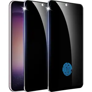 2+1 Pack Designed for  Galaxy S23 Plus  Screen ProtectorSupport Fingerprint Unlock 9H Tempered Glass,Anti-Spy Flim Compatible for  S23+Plus 5G