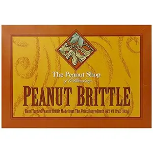 The Peanut Shop of Williamsburg Homestyle Brittle Box, Old-Fashioned Peanut Candy from Williamsburg, Peanut Brittle Hand Pulled in Copper Kettles, Gluten Free Ingredients - 10 Oz