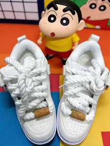 Men's Casual Canvas Shoes, Lace-Up Round Toe Flatforms, Anti-Slip Rubber Sole, Medium Width, All-Season Fashion Sneakers