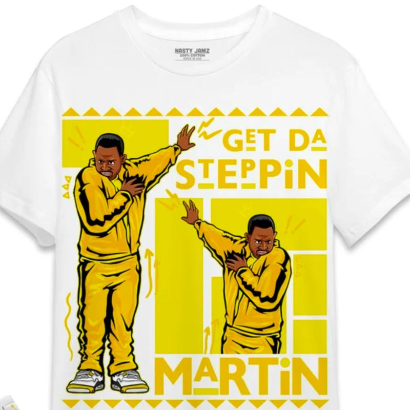 Jordan 4 Vivid Sulfur Unisex Black Shirt Martin GD Steppin, Shirt To Match Sneaker