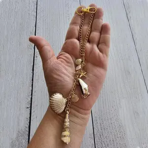 Sea Shells Car Decor Cute Coastal Hanging Charm for Rear View Mirror Boho Beach Themed Hand-Made Starfish Conchas Aesthetic Ornament Pendant for Women 8.5-8.75 Inches Natural Shells Handcrafted Unique Look