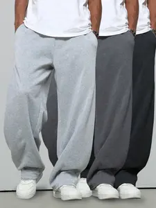 3 Pack Boys' Teen Versatile Simple Trendy Street Fashion Casual Comfortable Breathable Active Outdoor Running Durable Straight Leg Fleece Joggers Spring Summer Autumn Winter Back to School Size 8-16 Y