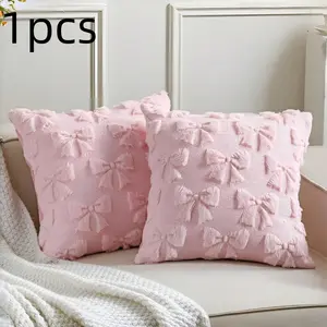 🎀 Viral Pink Bow Pillow Cover | Soft Plush Aesthetic Cushion Case for Cozy Room Decor, Cute Bowknot Throw Pillow for Sofa Bed, Trendy Home Decor Accent 2026