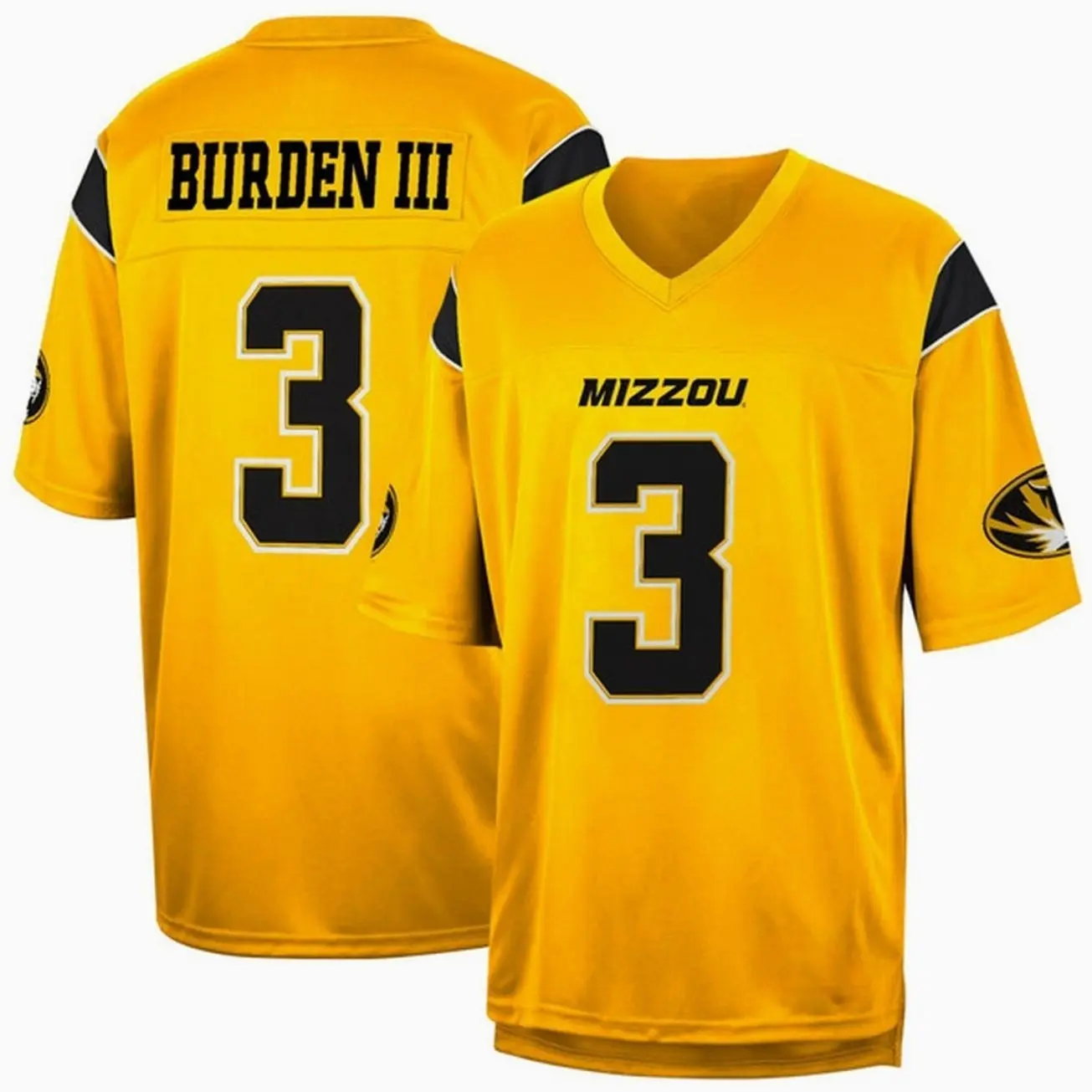 Men's Missouri State Tigers Team Burden III #3 Football Jersey - Yellow 22E