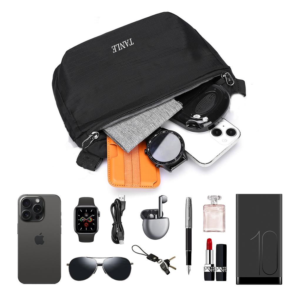 Unisex Waterproof Crossbody Sling Bag, Ultra-Lightweight 86g Sports Shoulder Bag with Adjustable Strap, Large Capacity Workout Fanny Pack for Running Hiking Gym Travel, Durable Casual Sling Bag for Men Women