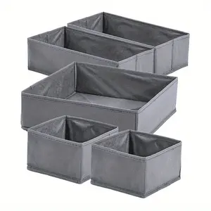 Foldable Fabric Storage Box Set, 5-Piece Organizer for Underwear, Bras, Socks, Space-Saving, Easy Assembly, No Tools Needed