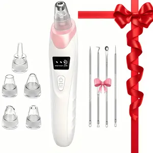 Electric Blackhead Remover Blackhead Vacuum Cleaner Facial Pore Cleaner Facial Pore Cleansing Skincare Set, 3 Suction Levels, 5 Probes, 4 Acne Needle Tools, USB Rechargeable