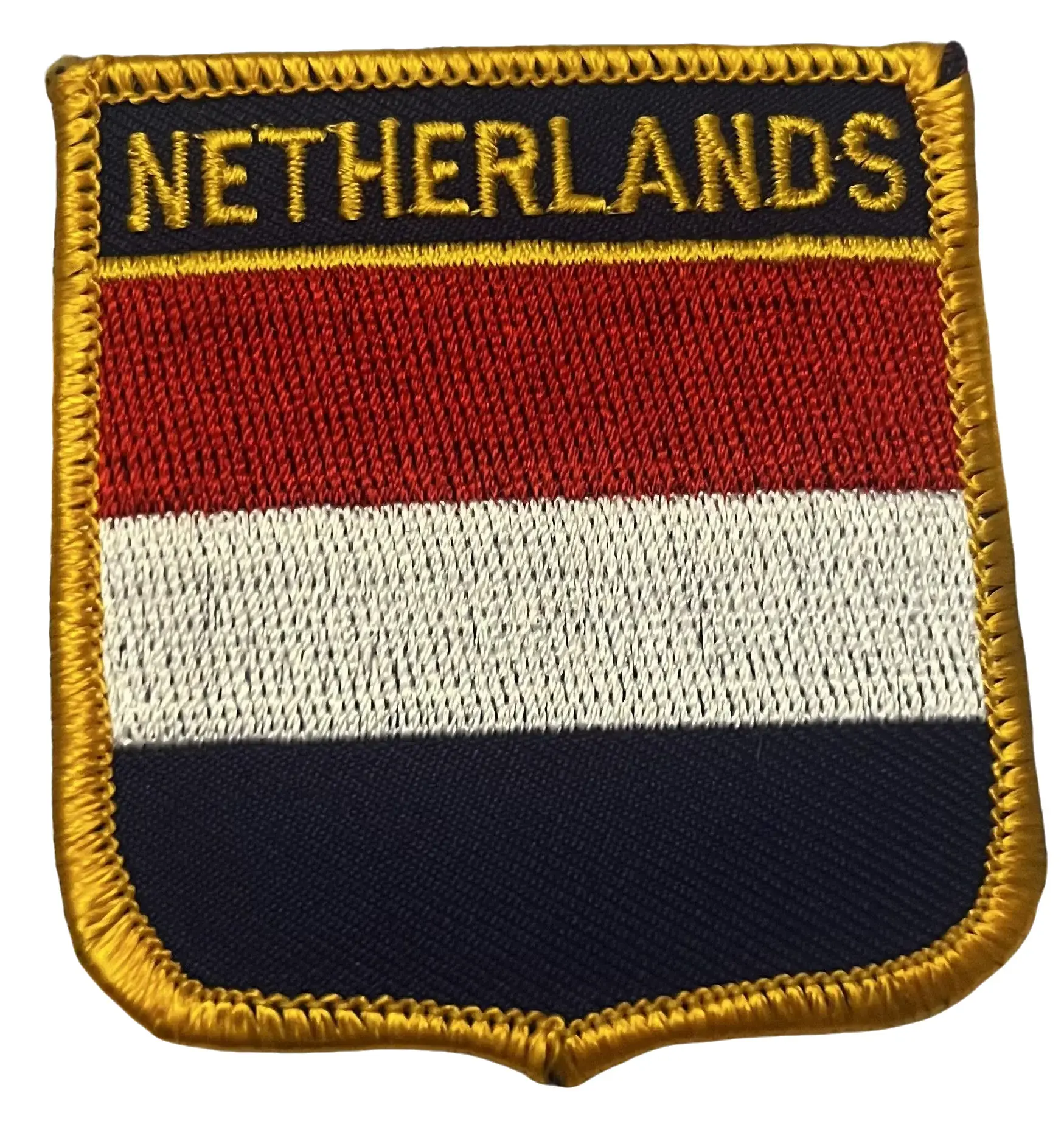 Netherlands Shield Patch - Embroidered Emblem with National Colors and "NETHERLANDS" Text