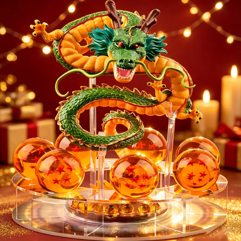 DLDA Divine Dragon Summoning Decorative Sculptures Set - 3.6cm Transparent 3D Crystal Ball Figurines, Premium Acrylic Stand Base, 3D Decor Sculpted Figurines, Gift-Boxed Home Decor Dragon Statue Set for Enthusiasts
