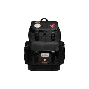 COACH Sprint 29 Backpack with Jacquard Fabric and Pebbled Leather, Large Women's Backpack Featuring Drawstring and Quick-Clip Closure