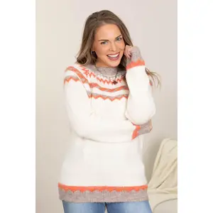 Aztec Print Border Print Sweater