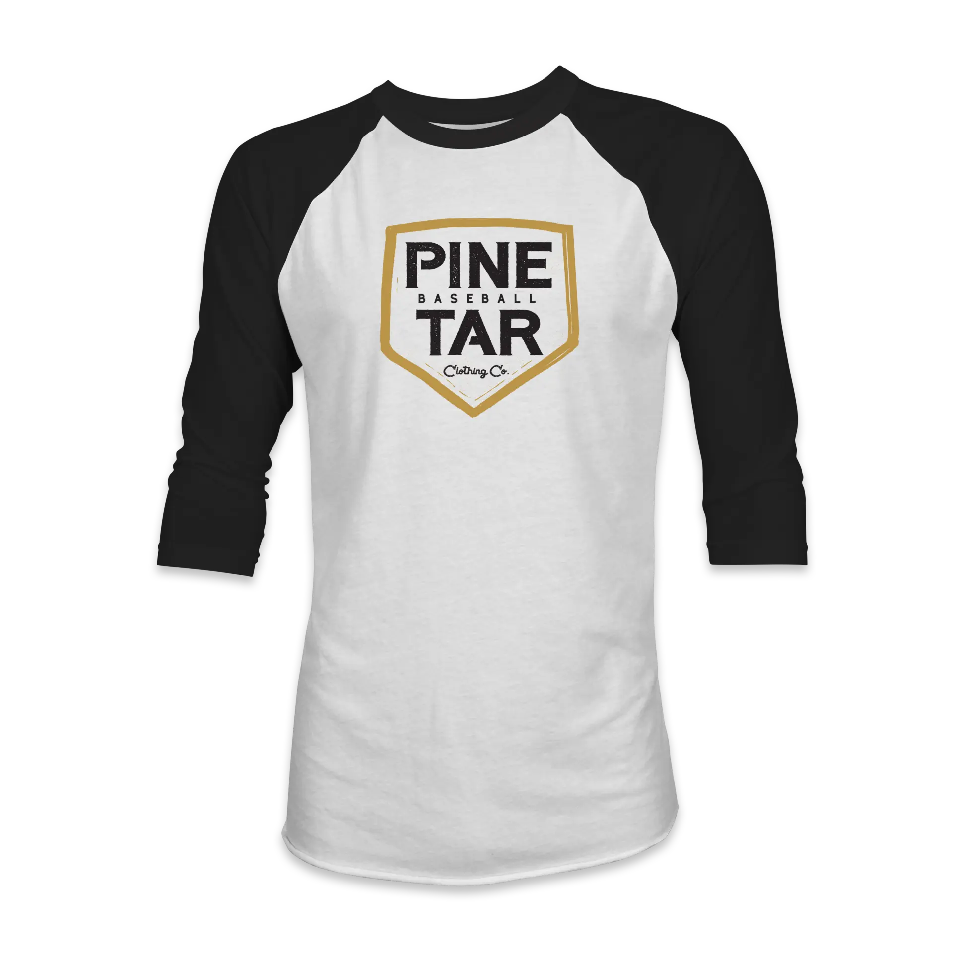 Home Plate Raglan | White/Black | Pine Tar Clothing