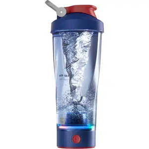 Electric Shaker Bottle - VortexBoost Portable USB C Rechargeable Protein Shake Mixer, Shaker Cups for Protein Shakes, , , Colored Light Base, 24 oz (Power Blue)