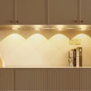 Motion Sensor Closet Light Strip, USB Rechargeable Three-Color LED, Ideal for Home Kitchen Stairs Hallway Cabinets, Tabletop Installation