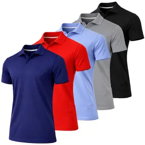 Men's 5-Pack Dry Fit Moisture-Wicking Fabric Polo Collar Shirt Menswear Stylish Ribbed Sleeve Men's 5-Pack Dry Fit Moisture-Wicking Fabric Polo Collar Shirt Menswear Stylish Ribbed Sleeve