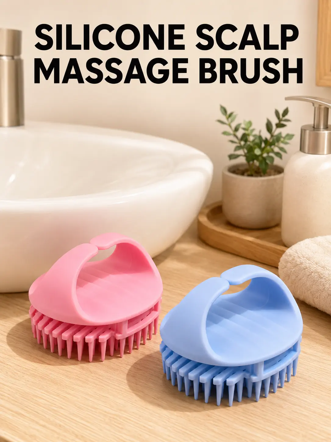 Silicone Scalp Massager Brush, Hair Care Shampoo Brush for Deep Cleansing, Dandruff Removal & Scalp Massage, Bathroom Hair Washing Tool, Perfect Gift for Men & Women
