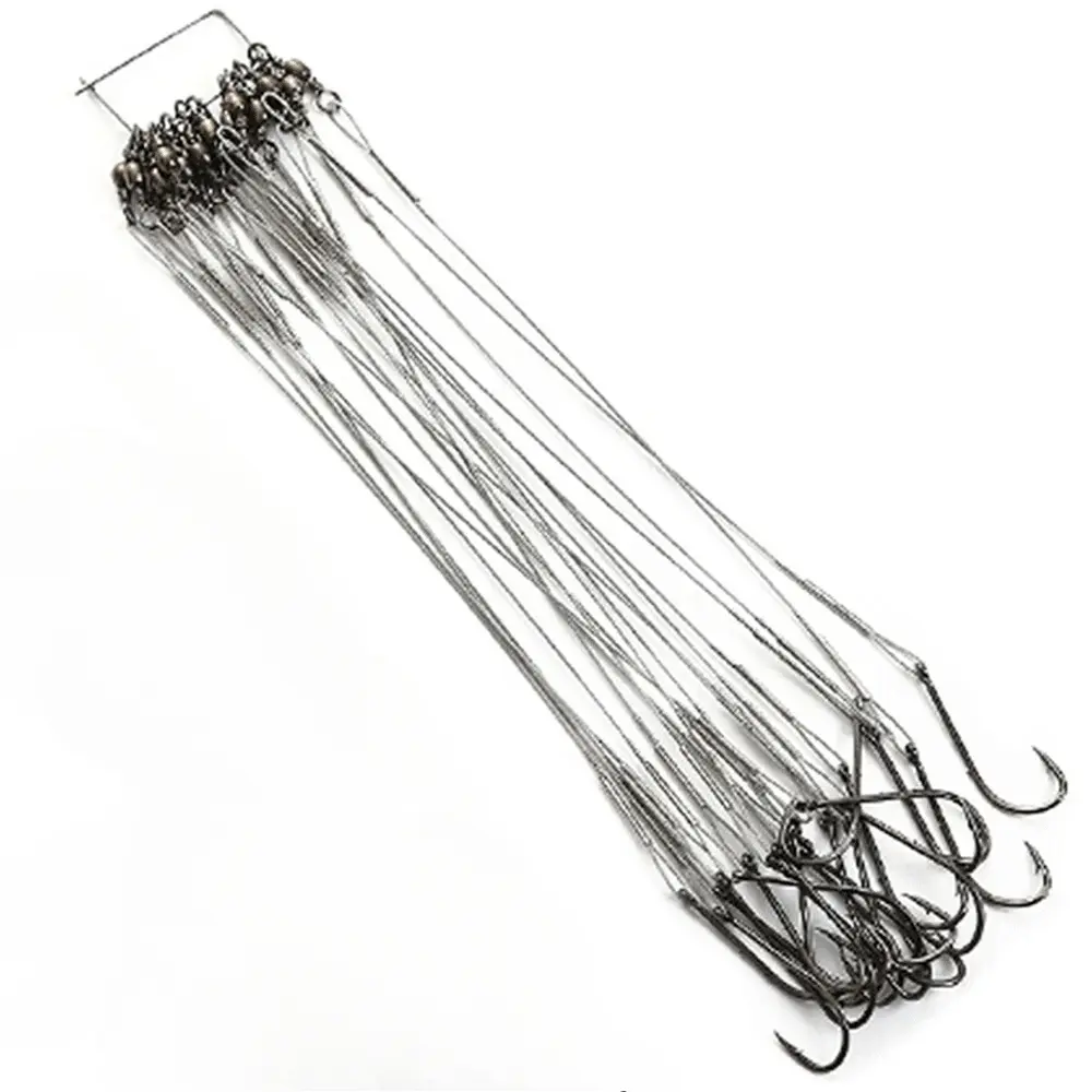 Anti-Bite Steel Wire Leader Line Set with Swivel Rings, High Strength 50lb, 3 Color Options, 20pcs Saltwater Freshwater Fishing Combo, Fishing Gear Accessories, Fishing Equipment, Fishing Tools