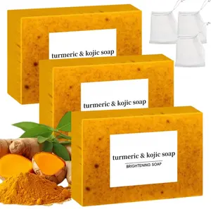 6PCS Lemon Turmeric KojicAcid SoapLemon Kojic Acid Soap BarTurmeric Soap BarKojic Acid SoapDark Spot Remover for Face Facial Skincare Radiant Comfort