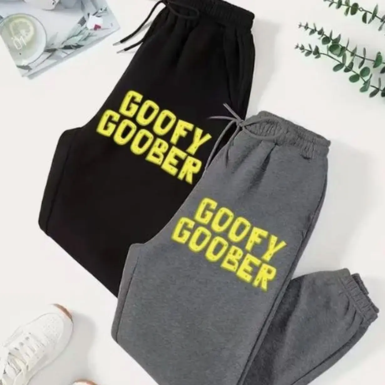 Graphic Goof Goober Sweatpants, Sponge Bob Fan Gift, 90s Nostalgia Playful Gift for Spongebob Fans, Cartoon Sweatpants 01G