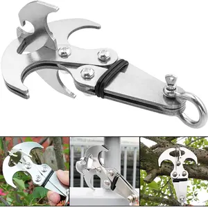 Stainless Steel Large Grappling Hook, Outdoor Carabiner Grappling Hook Tool High-Strength Hook for Climbing,Hiking,Camping Mountaineering