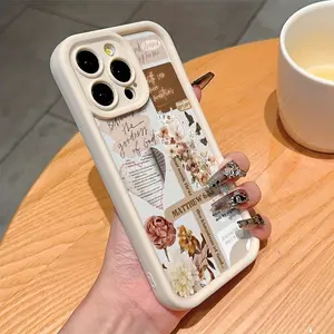 Cross Slogan Patchwork Pattern Case for iPhone 16 15 14 Pro Max 13 12 11 XR XS Plus E Shockproof Non Slip Military-Grade Protection Silicone Cover Smartphone Cellphone