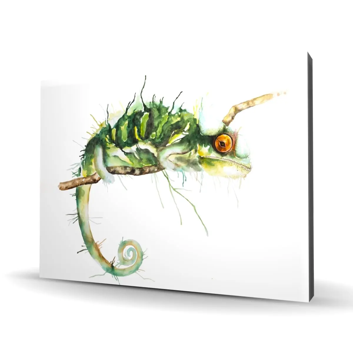 360 Stand 36x48 in. High Def Print Detailed Animal Chameleon on the Lookout Wall Art with 360-Degree Stand, Living Room Home Decor for Home Supplies, Decoration, Artistic, Artwork, Nature, 36" X 48", Animal Image Wall Arts