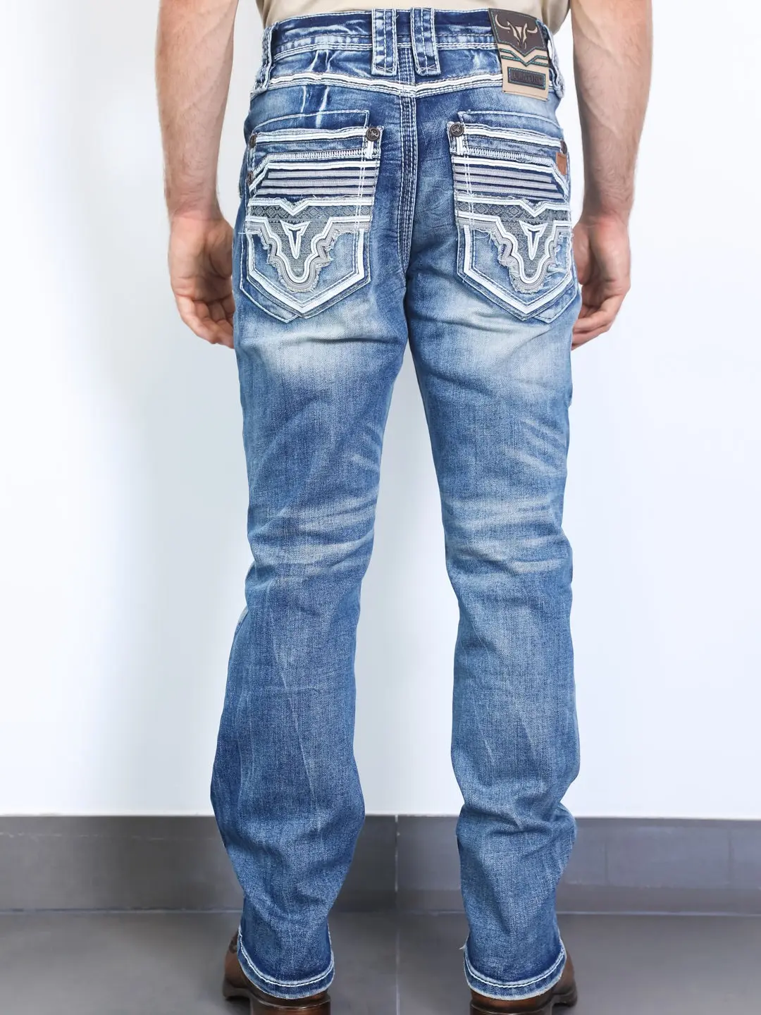 Platini Holt Men's Blue Slim Boot Cut Jeans 10263 Platini Holt Men's Blue Slim Boot Cut Jeans 10263