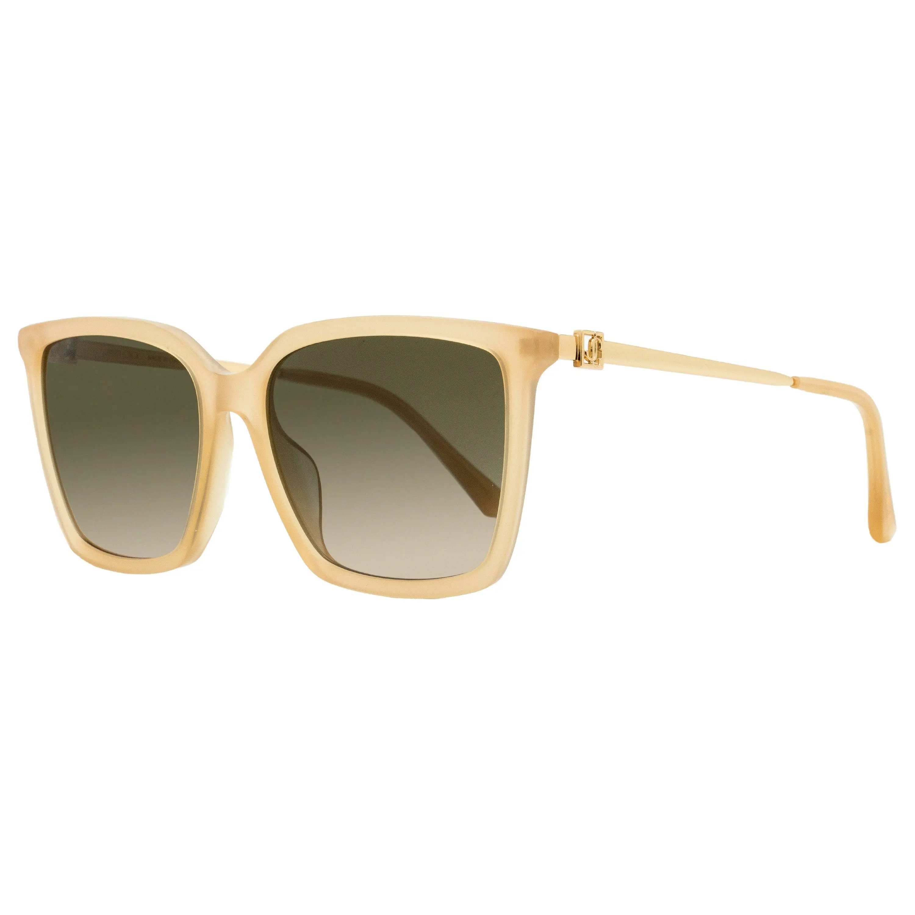 Jimmy Choo Totta /G On-Trend Women's Square Sunglasses, 56mm Gold Accented Acetate Frame with Wide Bridge and UV Protection, Nude, Gold Accented Women's Sunglasses, Logo Women's Sunglasses