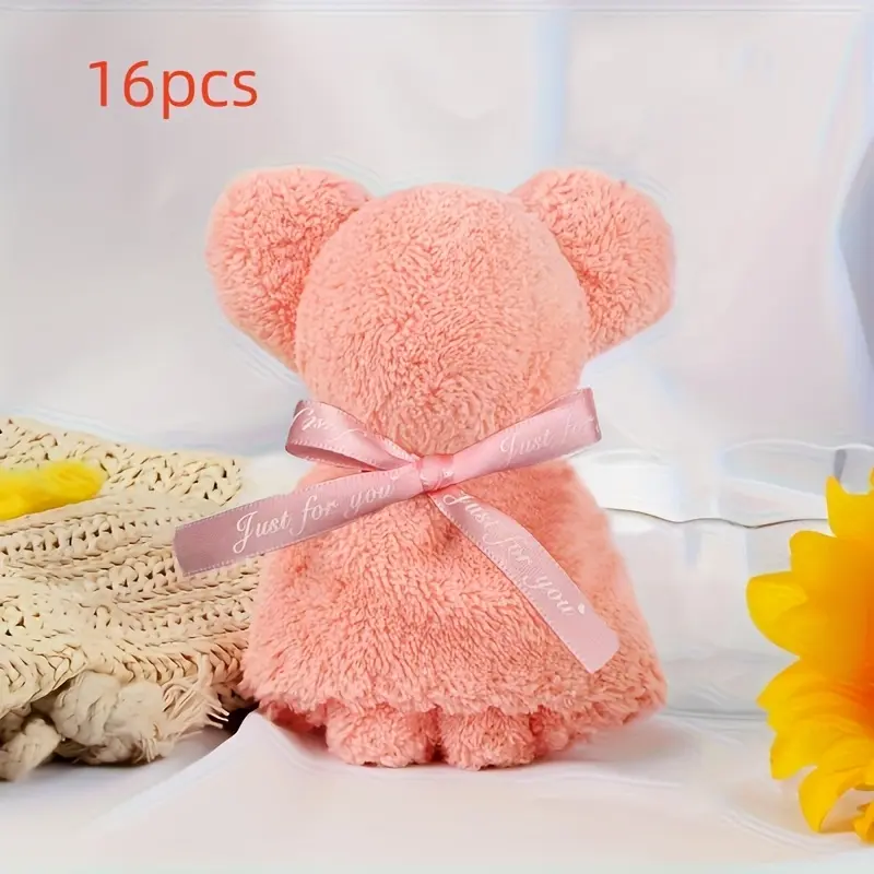 16pcs Cute Little Bear Towel Gift Set, Bridal and Bridesmaid Companions, Soft Multi Color Cute, Suitable for Birthday, Wedding, Anniversary, and Event Gifts for Both Men and Women