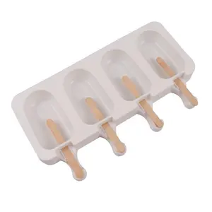 Silicone Ice Cream Mold, 1 Piece 4/8 Hole Ice Pop Cube Popsicle Mold, Dessert DIY Ice Cream Maker, Kitchen Utensils & Gadgets, Freezer Frost Ice Mold, Silicone Popsicle Molds, Popsicles Molds, Kitchenware