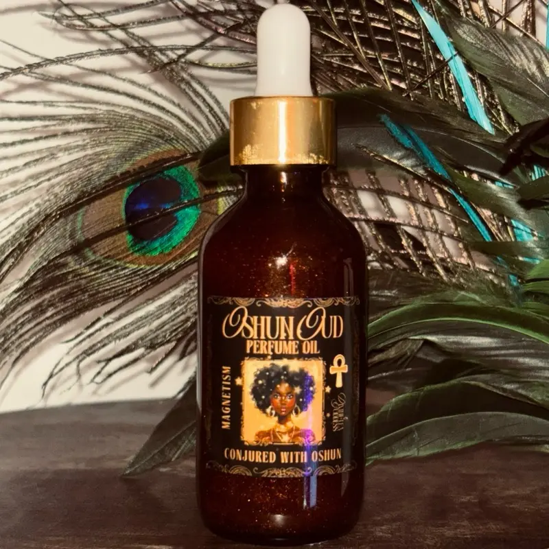 DLG OSHUN Magnetism Spell Oil | Glamour Magic, Increased Magnetism, Fame, Recognition, High Status & Honor, Sweetens Relationships, Attracts Wealth & Luxury | Ritual Spell Oil | Conjure Oil
