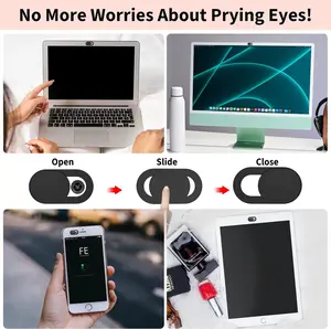 Black Ultra Thin Camera Cover Slide for iPhone iPad MacBook Pro Computer iMac Cell Phone PC Accessories Camera Blocker Slider, Great for Privacy
