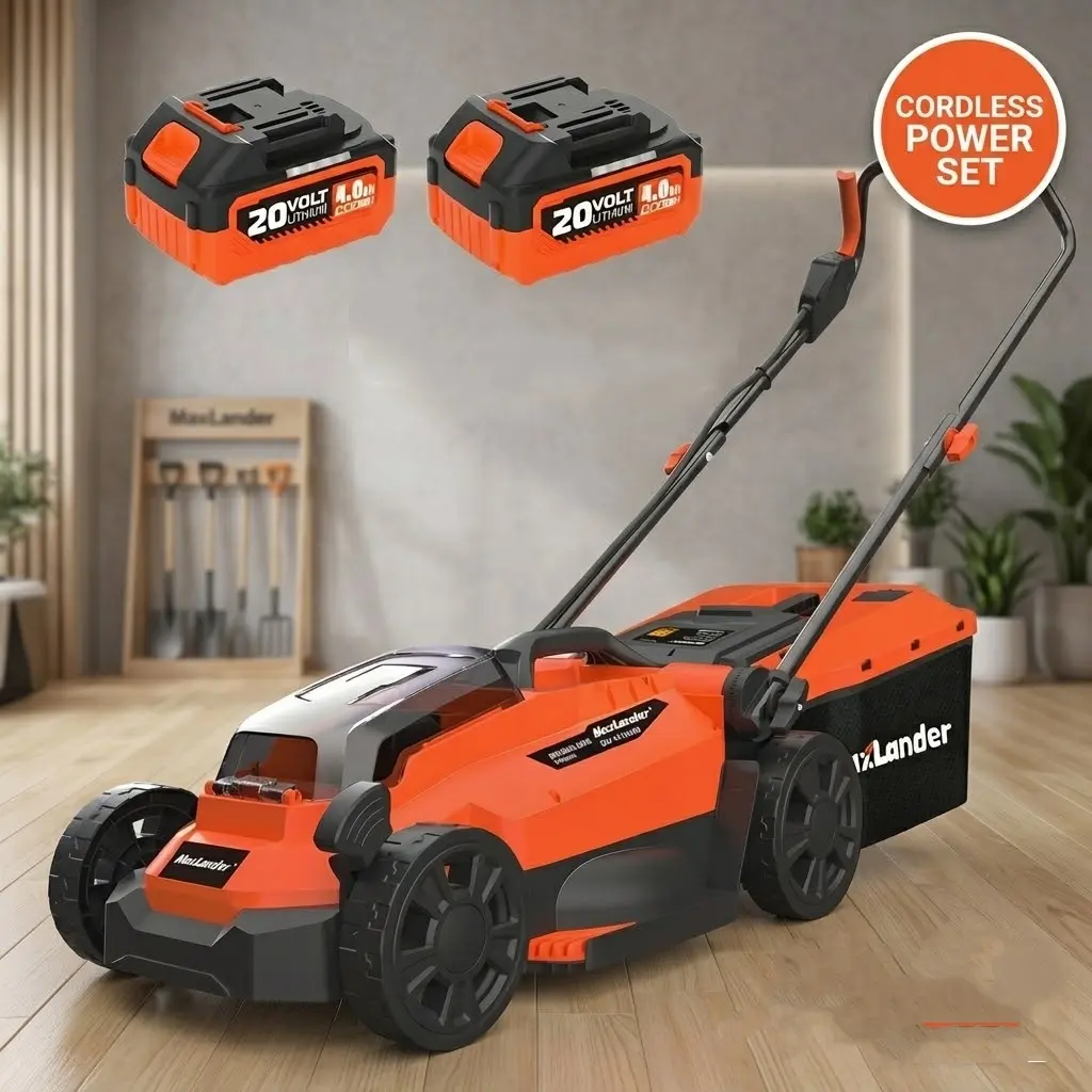 Maxlander 13" 20V Cordless Lawn Mower – Brushless 2-in-1 Battery Mower, 5 Height Adjustments, with 4.0Ah Battery & Charger