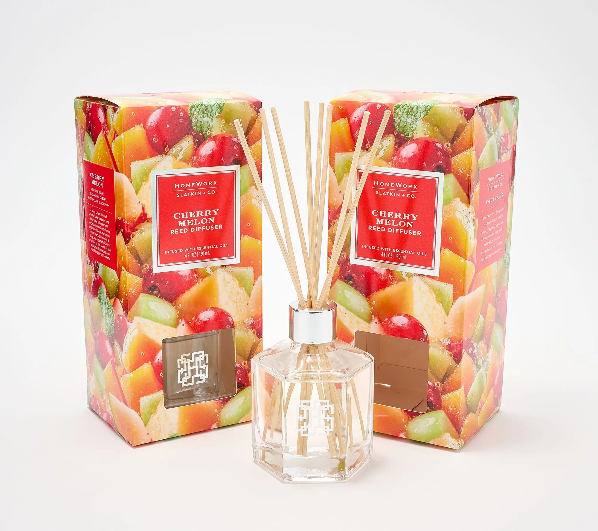 HomeWorx by Sltakin + Co. S/2 Cherry Melon Reed Diffusers
