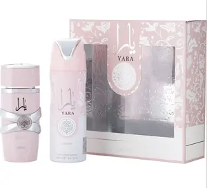 Lattafa Yara 2 Piece Set Eau de Parfum Spray 3.4 oz + Body Spray 6.67 oz Floral Fruity Vanilla Sweet Perfume