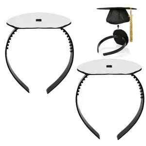 2pcs Graduation Cap Headband-Firm Anti-Fall Hair Band for Graduation Cap,Grad Cap Headband Holder Insert Companion